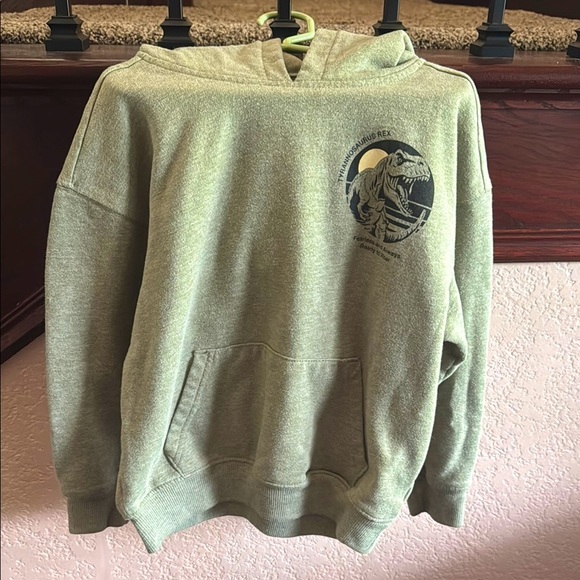 365 Kids Garanimals Size 7 Green T-Rex Dinosaur Hoodie Pullover Sweatshirts - Picture 1 of 5